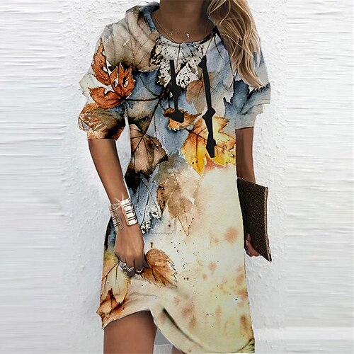 Women's Hoodie Dress Winter Dress Beige Long Sleeve Floral Print Winter Fall Hooded Vacation Casual Fall Dress 2022 S M L XL XXL 3XL
Women's Hoodie Dress Winter Dress Beige Long Sleeve Floral Print Winter Fall Hooded Vacation Casual Fall Dress 2022 S M L XL XXL 3XL