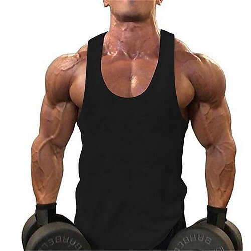 

Men's Tank Top Vest Top Undershirt Sleeveless Shirt Solid Colored Round Neck EU / US Size Sports Gym Sleeveless Clothing Apparel Muscle