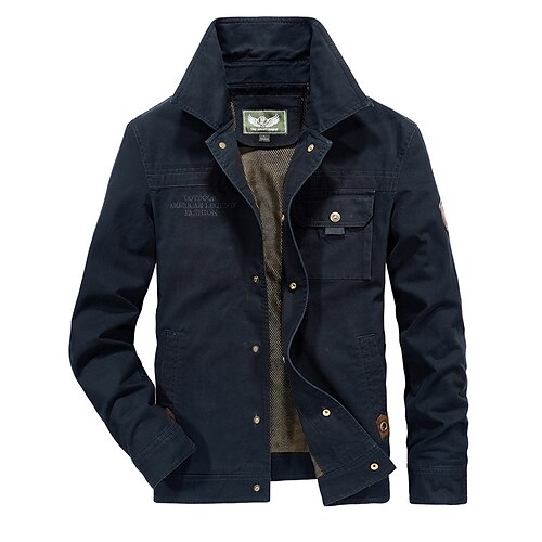 Men's Work Jacket Casual Jacket Durable Daily Wear Vacation To-Go Single Breasted Turndown Comfort Leisure Jacket Outerwear Solid / Plain Color Pocket khaki Dark Blue Army Green
Men's Work Jacket Casual Jacket Durable Daily Wear Vacation To-Go Single Breasted Turndown Comfort Leisure Jacket Outerwear Solid / Plain Color Pocket khaki Dark Blue Army Green