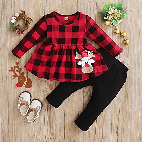 2 Pieces Toddler Girls' Christmas Plaid Clothing Set Set Long Sleeve Fashion Outdoor Cotton 3-7 Years Winter Red
2 Pieces Toddler Girls' Christmas Plaid Clothing Set Set Long Sleeve Fashion Outdoor Cotton 3-7 Years Winter Red