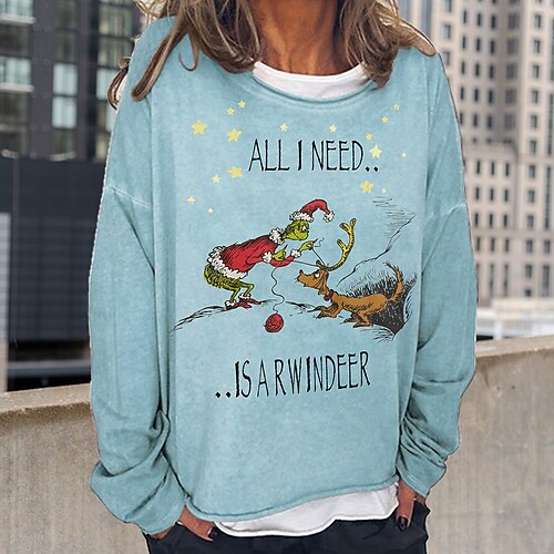 Women's Sweatshirt Pullover Streetwear Christmas Black Blue Red Graphic Grinch Loose Fit Christmas Round Neck Long Sleeve S M L XL 2XL
Women's Sweatshirt Pullover Streetwear Christmas Black Blue Red Graphic Grinch Loose Fit Christmas Round Neck Long Sleeve S M L XL 2XL