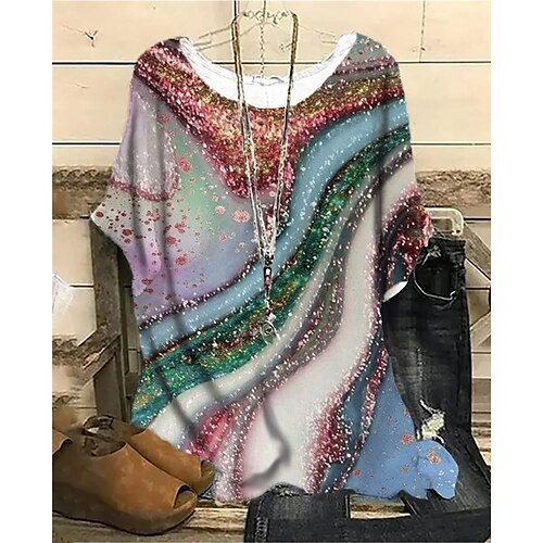 Mujer Talla extra Tops Blusa Camisa Gradiente de Color Estampado Media Manga Cuello redondo Ropa de calle Diario Deportes Jersey de algodón spandex Primavera Verano Arco Iris / Talla Grande
Mujer Talla extra Tops Blusa Camisa Gradiente de Color Estampado Media Manga Cuello redondo Ropa de calle Diario Deportes Jersey de algodón spandex Primavera Verano Arco Iris / Talla Grande