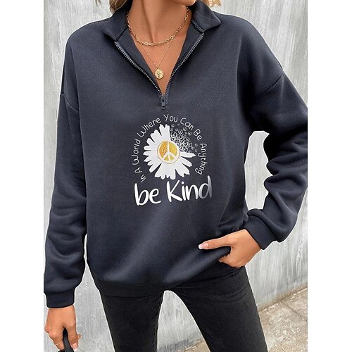 Women's Sweatshirt Pullover Basic Zipper deep grey Floral Casual V Neck Long Sleeve S M L XL 2XL
Women's Sweatshirt Pullover Basic Zipper deep grey Floral Casual V Neck Long Sleeve S M L XL 2XL
