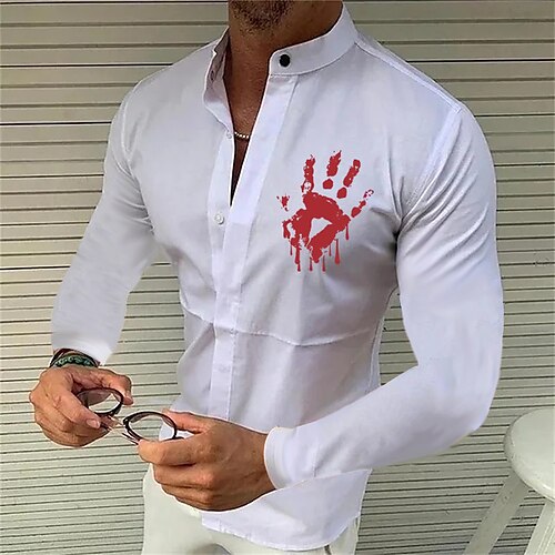 Men's Shirt Solid Color Hand Standing Collar Wine White Black 3D Print Outdoor Street Long Sleeve Button-Down Clothing Apparel Fashion Designer Casual Breathable / Summer
Men's Shirt Solid Color Hand Standing Collar Wine White Black 3D Print Outdoor Street Long Sleeve Button-Down Clothing Apparel Fashion Designer Casual Breathable / Summer