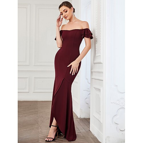 A-Line Party Dresses Minimalist Dress Party Wear Asymmetrical Sleeveless Off Shoulder Polyester with Slit 2022
A-Line Party Dresses Minimalist Dress Party Wear Asymmetrical Sleeveless Off Shoulder Polyester with Slit 2022