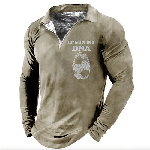 Men's Collar Polo Shirt Golf Shirt Letter Football Soccer Sports Turndown Khaki Gray 3D Print Outdoor Sports Long Sleeve Zipper Print Clothing Apparel Fashion Designer Casual Breathable
Men's Collar Polo Shirt Golf Shirt Letter Football Soccer Sports Turndown Khaki Gray 3D Print Outdoor Sports Long Sleeve Zipper Print Clothing Apparel Fashion Designer Casual Breathable