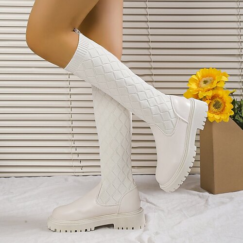 Women's Boots Daily Plus Size Knee High Boots Winter Chunky Heel Round Toe Casual Minimalism PU Leather Loafer Solid Colored Black Beige
Women's Boots Daily Plus Size Knee High Boots Winter Chunky Heel Round Toe Casual Minimalism PU Leather Loafer Solid Colored Black Beige