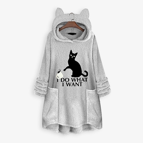 Women's Hoodie Sweatshirt Pullover Sherpa Fleece Teddy Pocket Red Coffee Gray Cat Street Hoodie Long Sleeve Fleece M L XL 2XL 3XL
Women's Hoodie Sweatshirt Pullover Sherpa Fleece Teddy Pocket Red Coffee Gray Cat Street Hoodie Long Sleeve Fleece M L XL 2XL 3XL