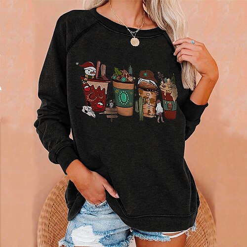 Women's Sweatshirt Pullover Streetwear Gray Black Graphic Hallowthankmas Christmas Round Neck Long Sleeve S M L XL 2XL 3XL
Women's Sweatshirt Pullover Streetwear Gray Black Graphic Hallowthankmas Christmas Round Neck Long Sleeve S M L XL 2XL 3XL