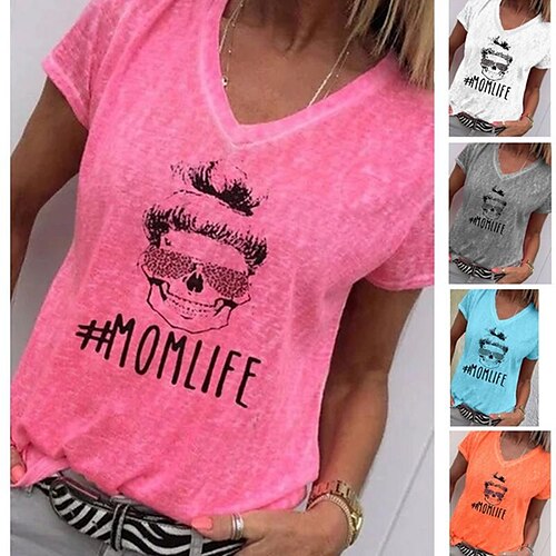 Dame T-shirt Bogstaver Printer Regulær Sommer Safir Lyserød Himmelblå Orange Grå
Dame T-shirt Bogstaver Printer Regulær Sommer Safir Lyserød Himmelblå Orange Grå