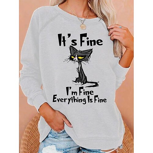 Women's Sweatshirt Pullover Active Green Blue Dark Blue Cat Street Round Neck Long Sleeve S M L XL 2XL 3XL
Women's Sweatshirt Pullover Active Green Blue Dark Blue Cat Street Round Neck Long Sleeve S M L XL 2XL 3XL