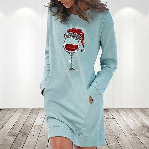 Women's Christmas Casual Dress Hoodie Dress Light Blue Grey White Long Sleeve hat Pocket Print Winter Fall Crew Neck Stylish Casual Fall Dress Loose Fit 2022 S M L XL 2XL / Cotton
Women's Christmas Casual Dress Hoodie Dress Light Blue Grey White Long Sleeve hat Pocket Print Winter Fall Crew Neck Stylish Casual Fall Dress Loose Fit 2022 S M L XL 2XL / Cotton