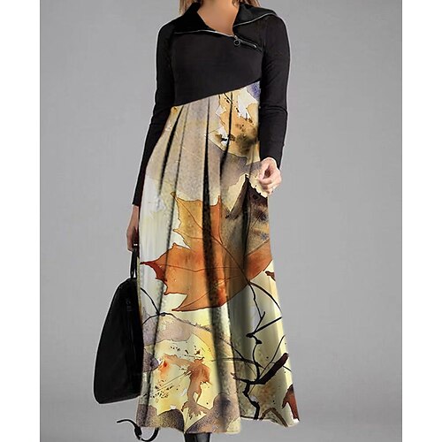 Women's Casual Dress Swing Dress Maxi long Dress Khaki Long Sleeve Print Ruched Zipper Print Fall Winter Shirt Collar Stylish Casual 2022 S M L XL XXL 3XL
Women's Casual Dress Swing Dress Maxi long Dress Khaki Long Sleeve Print Ruched Zipper Print Fall Winter Shirt Collar Stylish Casual 2022 S M L XL XXL 3XL