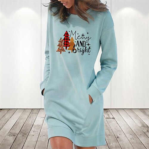 Women's Christmas Hoodie Dress Winter Dress Light Blue Grey White Long Sleeve Letter Tree Snowflake Pocket Print Winter Fall Crew Neck Stylish Casual Fall Dress Loose Fit 2022 S M L XL 2XL
Women's Christmas Hoodie Dress Winter Dress Light Blue Grey White Long Sleeve Letter Tree Snowflake Pocket Print Winter Fall Crew Neck Stylish Casual Fall Dress Loose Fit 2022 S M L XL 2XL