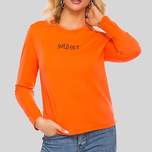 Women's Tunic Orange Letter Long Sleeve Casual Daily Basic Round Neck Regular S
Women's Tunic Orange Letter Long Sleeve Casual Daily Basic Round Neck Regular S