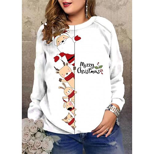 Women's Plus Size Christmas Tops Pullover Sweatshirt Graphic Santa Claus Long Sleeve Crewneck Streetwear Daily Polyester Winter Fall Green Red / Sunflower
Women's Plus Size Christmas Tops Pullover Sweatshirt Graphic Santa Claus Long Sleeve Crewneck Streetwear Daily Polyester Winter Fall Green Red / Sunflower
