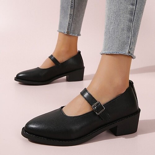 Women's Flats Daily Block Heel Pointed Toe Casual Walking Shoes PU Leather Buckle Solid Colored Black
Women's Flats Daily Block Heel Pointed Toe Casual Walking Shoes PU Leather Buckle Solid Colored Black