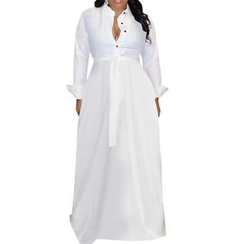 Mujer Vestido de Camisa Vestido de Columpio Vestido blanco Vestido largo maxi Vestido de invierno Diario Festivos Poliéster Básico Elegante Cuello Camisero Botón Con cintas Manga Larga Verano
Mujer Vestido de Camisa Vestido de Columpio Vestido blanco Vestido largo maxi Vestido de invierno Diario Festivos Poliéster Básico Elegante Cuello Camisero Botón Con cintas Manga Larga Verano