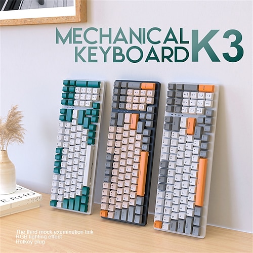 

Wired Mechanical Keyboard Gaming Keyboard Ergonomic Keyboard Portable Lightweight Ergonomic Multicolor Backlit Programmable RGB Backlit Keyboard with USB Powered 68 Keys