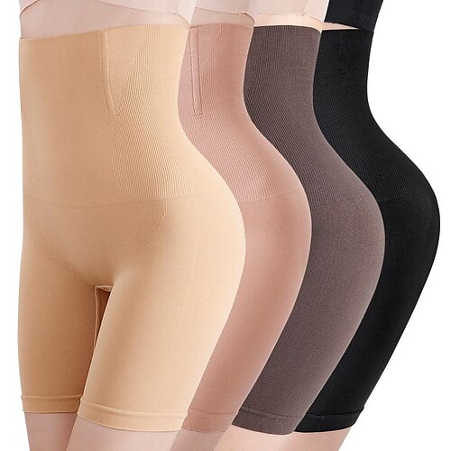 

Women's Shorts Seamless High Waisted Bone Undergarments Regular Spring, Fall, Winter, Summer Black Purple Brown Apricot