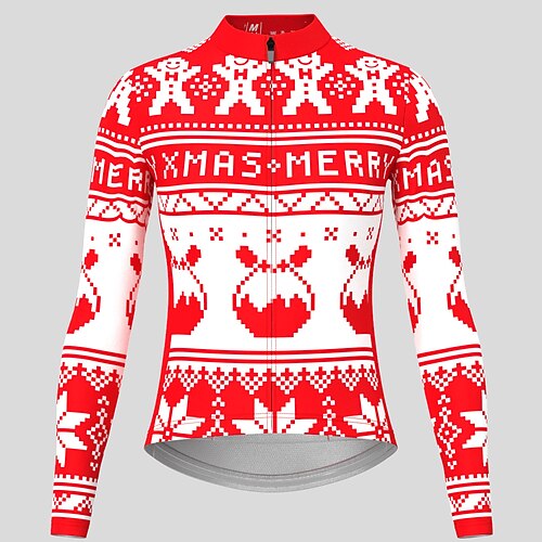 Women's Cycling Jersey Long Sleeve Bike Jersey Top with 3 Rear Pockets Ugly Christmas Funny Christmas Mountain Bike MTB Road Bike Cycling Breathable Quick Dry Moisture Wicking Reflective Strips Red
Women's Cycling Jersey Long Sleeve Bike Jersey Top with 3 Rear Pockets Ugly Christmas Funny Christmas Mountain Bike MTB Road Bike Cycling Breathable Quick Dry Moisture Wicking Reflective Strips Red