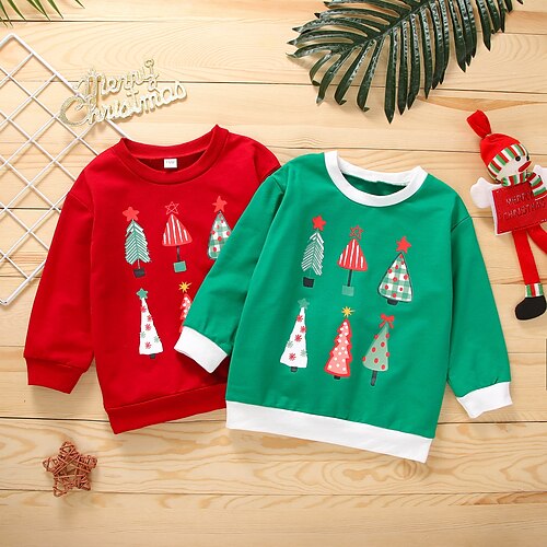 Toddler Girls' Ugly Christmas Sweatshirt Long Sleeve Christmas Tree Green Red Children Tops Winter Fall Fashion Outdoor Christmas Regular Fit 3-7 Years
Toddler Girls' Ugly Christmas Sweatshirt Long Sleeve Christmas Tree Green Red Children Tops Winter Fall Fashion Outdoor Christmas Regular Fit 3-7 Years