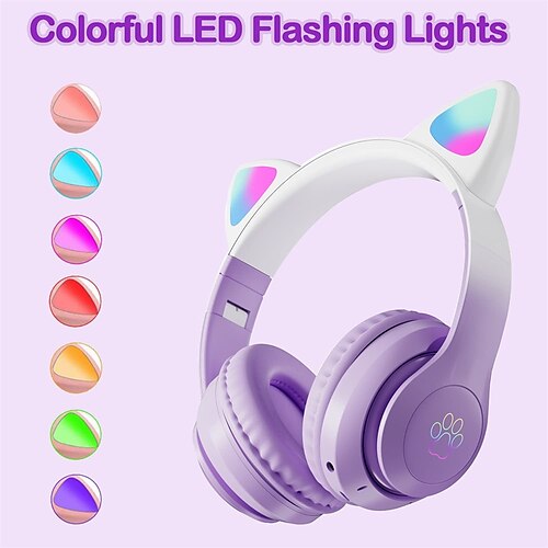 Cat Ear Headphones Bluetooth Wireless Headphones for Kids Teens Adults Over-Ear Bluetooth Headphones with Microphone Cat Ear Headphones for Girls Women
Cat Ear Headphones Bluetooth Wireless Headphones for Kids Teens Adults Over-Ear Bluetooth Headphones with Microphone Cat Ear Headphones for Girls Women