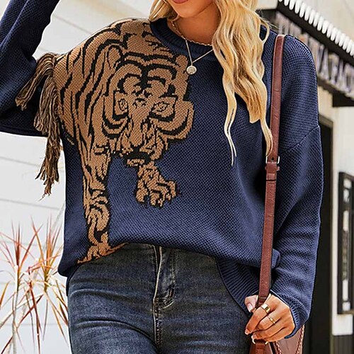 Damen Pullover Strickwaren Gerippt Stricken Strick Tier Rundhalsausschnitt Stilvoll Casual Outdoor Täglich Winter Herbst Grün Wein Königsblau S / Langarm / Festtage / Regular Fit / Ausgehen
Damen Pullover Strickwaren Gerippt Stricken Strick Tier Rundhalsausschnitt Stilvoll Casual Outdoor Täglich Winter Herbst Grün Wein Königsblau S / Langarm / Festtage / Regular Fit / Ausgehen