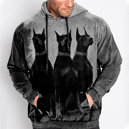 Men's Plus Size Pullover Hoodie Sweatshirt Big and Tall Animal Hooded Long Sleeve Spring & Fall Basic Fashion Streetwear Comfortable Daily Wear Vacation Tops / Dog
Men's Plus Size Pullover Hoodie Sweatshirt Big and Tall Animal Hooded Long Sleeve Spring & Fall Basic Fashion Streetwear Comfortable Daily Wear Vacation Tops / Dog