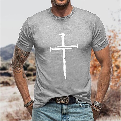 Men's Unisex T shirt Tee Cross Crew Neck Gray Print Outdoor Street Short Sleeve Print Clothing Apparel Sports Designer Casual Big and Tall / Summer / Summer
Men's Unisex T shirt Tee Cross Crew Neck Gray Print Outdoor Street Short Sleeve Print Clothing Apparel Sports Designer Casual Big and Tall / Summer / Summer
