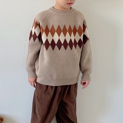 Kids Boys Sweater Plaid Daily Long Sleeve Fashion Cotton 3-6 Years Winter Brown
Kids Boys Sweater Plaid Daily Long Sleeve Fashion Cotton 3-6 Years Winter Brown