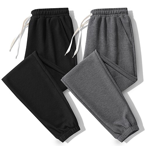 Men's Sweatpants Trousers Drawstring Elastic Waist Elastic Cuff Solid Color Casual Daily Basic Sports Gray Black Micro-elastic
Men's Sweatpants Trousers Drawstring Elastic Waist Elastic Cuff Solid Color Casual Daily Basic Sports Gray Black Micro-elastic