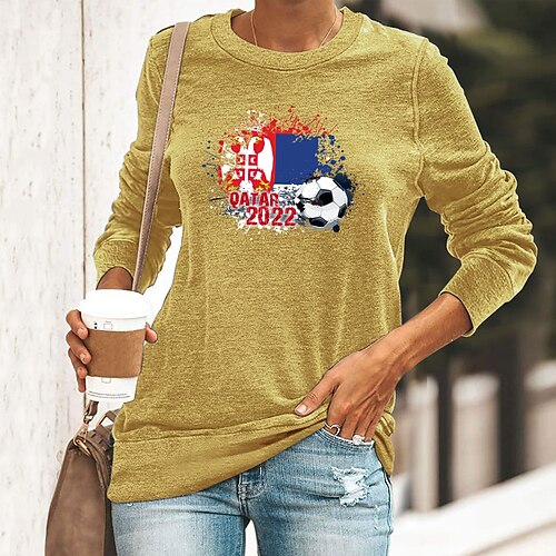 Women's T shirt Tee Green Black Blue Graphic Letter Print Long Sleeve Casual Daily Basic Round Neck Regular Cotton Painting S
Women's T shirt Tee Green Black Blue Graphic Letter Print Long Sleeve Casual Daily Basic Round Neck Regular Cotton Painting S