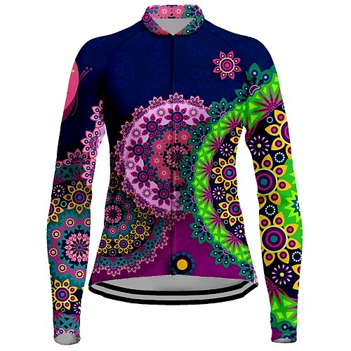 21Grams Women's Cycling Jersey Long Sleeve Bike Jersey Top with 3 Rear Pockets Mountain Bike MTB Road Bike Cycling Breathable Quick Dry Moisture Wicking Reflective Strips Dark Blue Floral Botanical
21Grams Women's Cycling Jersey Long Sleeve Bike Jersey Top with 3 Rear Pockets Mountain Bike MTB Road Bike Cycling Breathable Quick Dry Moisture Wicking Reflective Strips Dark Blue Floral Botanical