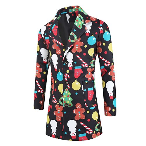 Men's Christmas Ugly Overcoat Regular Standard Fit Pattern Single Breasted Three-buttons Black 2022
Men's Christmas Ugly Overcoat Regular Standard Fit Pattern Single Breasted Three-buttons Black 2022