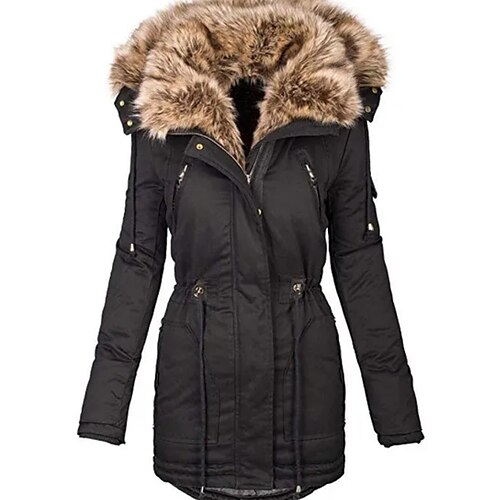 Women's Parka Breathable Daily Wear Fur Collar Fleece Lined Zipper Doll Collar Comtemporary Stylish Solid Color Regular Fit Outerwear Long Sleeve Winter Fall Black S M L XL XXL 3XL
Women's Parka Breathable Daily Wear Fur Collar Fleece Lined Zipper Doll Collar Comtemporary Stylish Solid Color Regular Fit Outerwear Long Sleeve Winter Fall Black S M L XL XXL 3XL