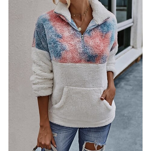 Women's Sweatshirt Pullover Sherpa Fleece Teddy Blue Pink Dark Blue Tie Dye Street Hoodie Long Sleeve S M L XL
Women's Sweatshirt Pullover Sherpa Fleece Teddy Blue Pink Dark Blue Tie Dye Street Hoodie Long Sleeve S M L XL