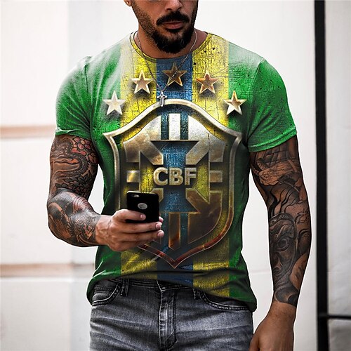 Men's T shirt Tee Graphic Prints Crew Neck Yellow 3D Print World Cup Outdoor Street Short Sleeve Print Clothing Apparel Sports Designer Casual / Summer / Summer
Men's T shirt Tee Graphic Prints Crew Neck Yellow 3D Print World Cup Outdoor Street Short Sleeve Print Clothing Apparel Sports Designer Casual / Summer / Summer