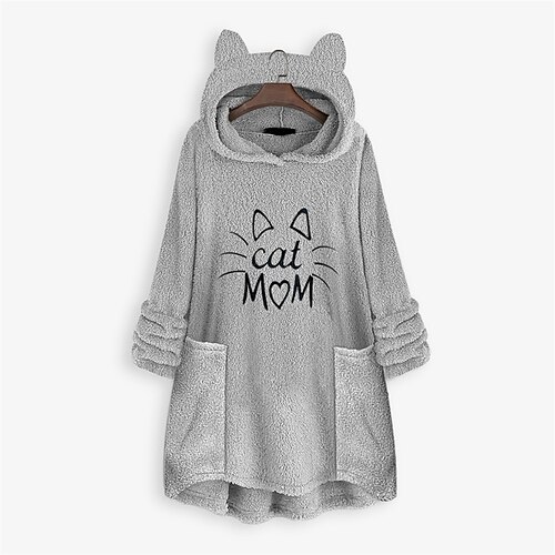Women's Plus Size Tops Hoodie Sweatshirt Cat Letter Embroidered Pocket Long Sleeve Hooded Casual Teddy Daily Going out Polyester Winter Fall Pink Royal Blue
Women's Plus Size Tops Hoodie Sweatshirt Cat Letter Embroidered Pocket Long Sleeve Hooded Casual Teddy Daily Going out Polyester Winter Fall Pink Royal Blue