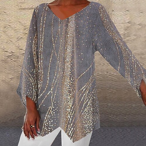 Women's Shirt Gold Graphic Asymmetric Print Long Sleeve Daily Weekend Streetwear Casual Round Neck Long S
Women's Shirt Gold Graphic Asymmetric Print Long Sleeve Daily Weekend Streetwear Casual Round Neck Long S
