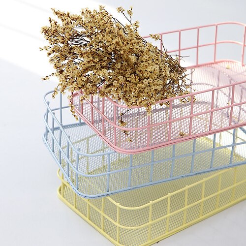 Rectangle Metal Storage Basket Office Sundries Finishing Iron Baskets Nordic Dressing Table Cosmetics Kitchen Organizer Basket
Rectangle Metal Storage Basket Office Sundries Finishing Iron Baskets Nordic Dressing Table Cosmetics Kitchen Organizer Basket