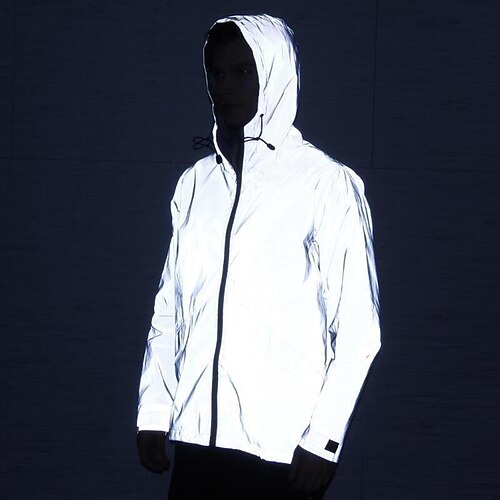 

Men's Reflective Jacket Hiking Jacket Hiking Windbreaker Winter Outdoor Thermal Warm Windproof Breathable Water Resistant Outerwear Trench Coat Top Fishing Climbing Camping / Hiking / Caving Silver
