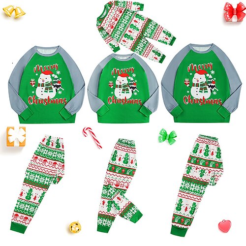 Family Look Christmas Pajamas Letter Snowflake Home Green Red Long Sleeve Daily Matching Outfits
Family Look Christmas Pajamas Letter Snowflake Home Green Red Long Sleeve Daily Matching Outfits