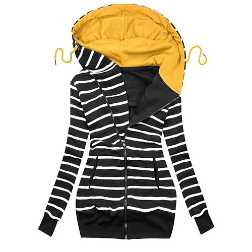 Women's Zip Hoodie Sweatshirt Basic Pocket Zip Up Black Blue Red Stripes Street Hoodie Long Sleeve S M L XL 2XL 3XL
Women's Zip Hoodie Sweatshirt Basic Pocket Zip Up Black Blue Red Stripes Street Hoodie Long Sleeve S M L XL 2XL 3XL