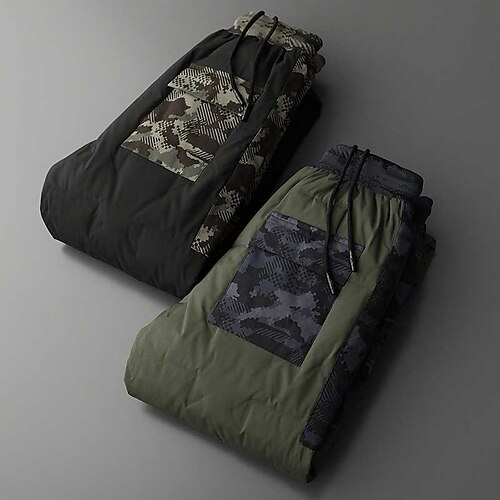 Men's Winter Pants Down Pants Trousers Drawstring Elastic Waist Patchwork Comfort Warm Casual Daily Streetwear Sports Fashion ArmyGreen Black Micro-elastic
Men's Winter Pants Down Pants Trousers Drawstring Elastic Waist Patchwork Comfort Warm Casual Daily Streetwear Sports Fashion ArmyGreen Black Micro-elastic