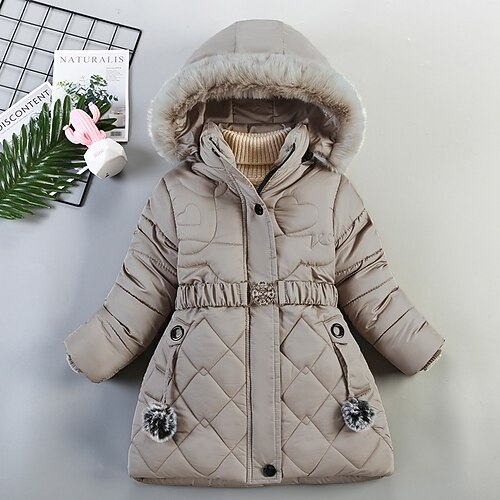 Kids Girls' Down Coat Long Sleeve Fuchsia Brown Navy Blue Plain Fur Trim Fall Winter Basic Street 2-8 Years
Kids Girls' Down Coat Long Sleeve Fuchsia Brown Navy Blue Plain Fur Trim Fall Winter Basic Street 2-8 Years