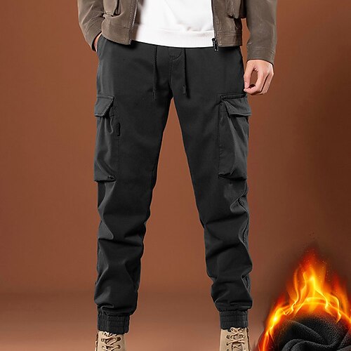 Men's Cargo Pants Fleece Pants Winter Pants Trousers Multi Pocket Solid Colored Warm Daily Going out Streetwear Chic & Modern Casual Green Grey Micro-elastic
Men's Cargo Pants Fleece Pants Winter Pants Trousers Multi Pocket Solid Colored Warm Daily Going out Streetwear Chic & Modern Casual Green Grey Micro-elastic