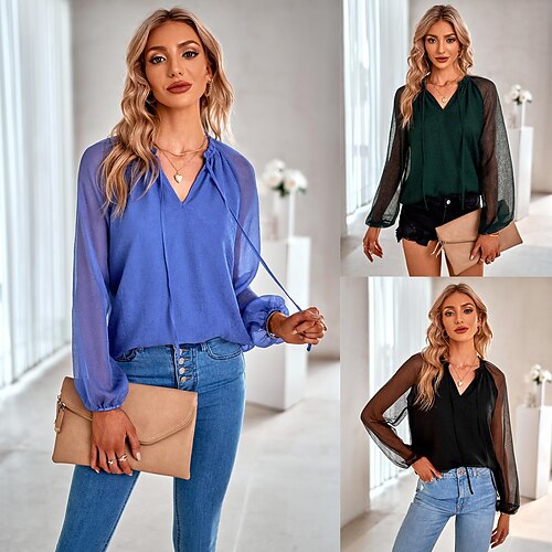 2022 autumn and winter new european and american amazon ebay foreign trade women's fashion v-neck pullover solid color chiffon shirt women
2022 autumn and winter new european and american amazon ebay foreign trade women's fashion v-neck pullover solid color chiffon shirt women