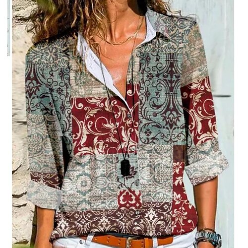 2022 new spring and autumn geometric flower floral cross-border foreign trade amazon women's loose women's long-sleeved shirt
2022 new spring and autumn geometric flower floral cross-border foreign trade amazon women's loose women's long-sleeved shirt