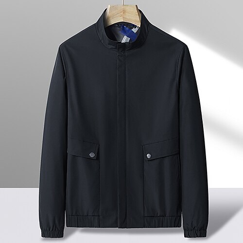 Men's Casual Jacket Daily Wear Vacation Going out Zipper Standing Collar Business Comfort Zipper Front Jacket Outerwear Solid Color Zipper Pocket khaki Black
Men's Casual Jacket Daily Wear Vacation Going out Zipper Standing Collar Business Comfort Zipper Front Jacket Outerwear Solid Color Zipper Pocket khaki Black